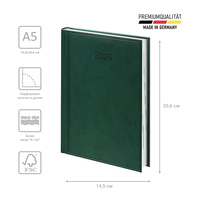 Фото Ежедневник Brunnen 2026 Стандарт Torino зеленый 73-795 38 506