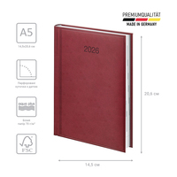 Фото Ежедневник Brunnen 2026 Стандарт Torino марсала 73-795 38 296