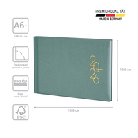 Фото Еженедельник Brunnen 2026 карманный Linesse морской зеленый 73-755 69 566