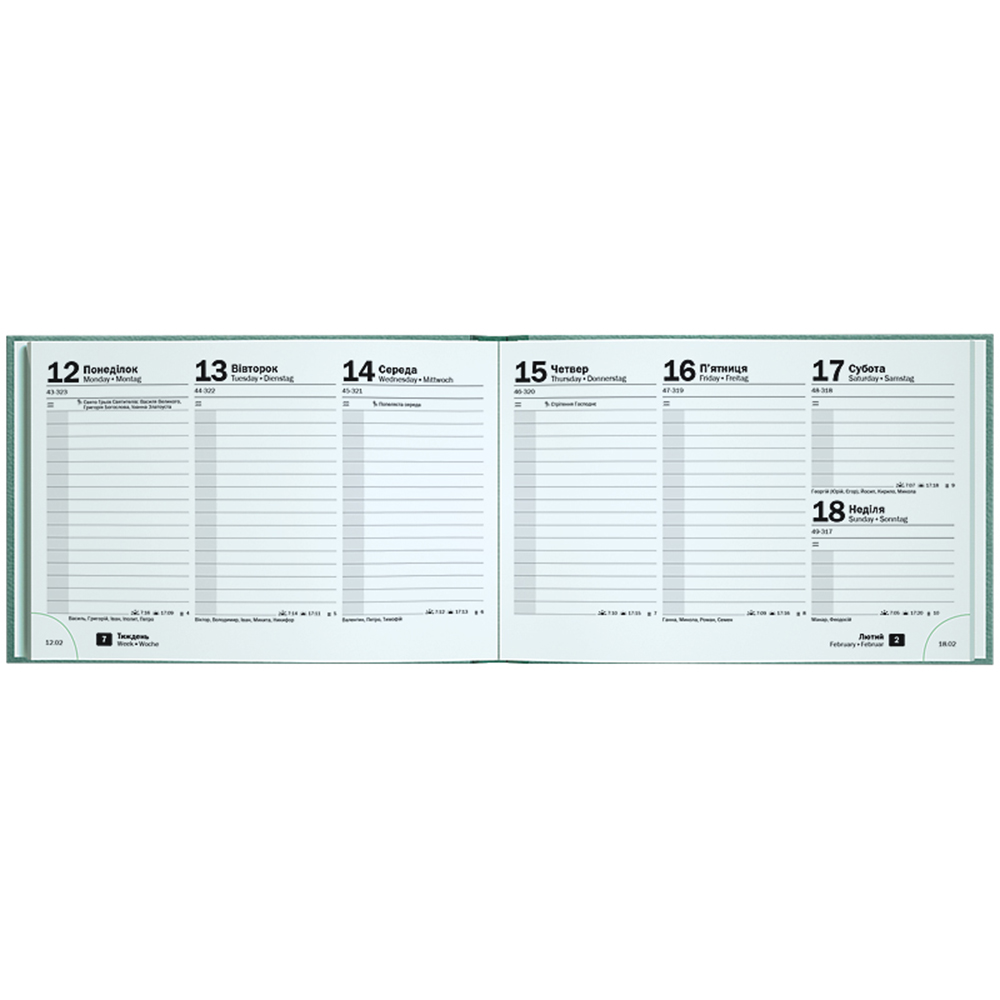 Еженедельник Brunnen 2026 карманный Torino Trend бирюзовый холодный 73-755 38 536