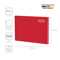 Фото Еженедельник Brunnen 2026 карманный Miradur красный 73-755 60 206